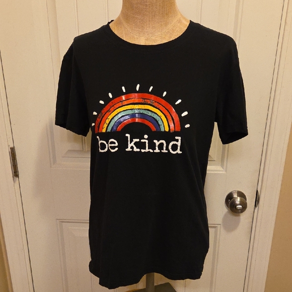 Tops - Black Rainbow 'Be Kind' T-Shirt